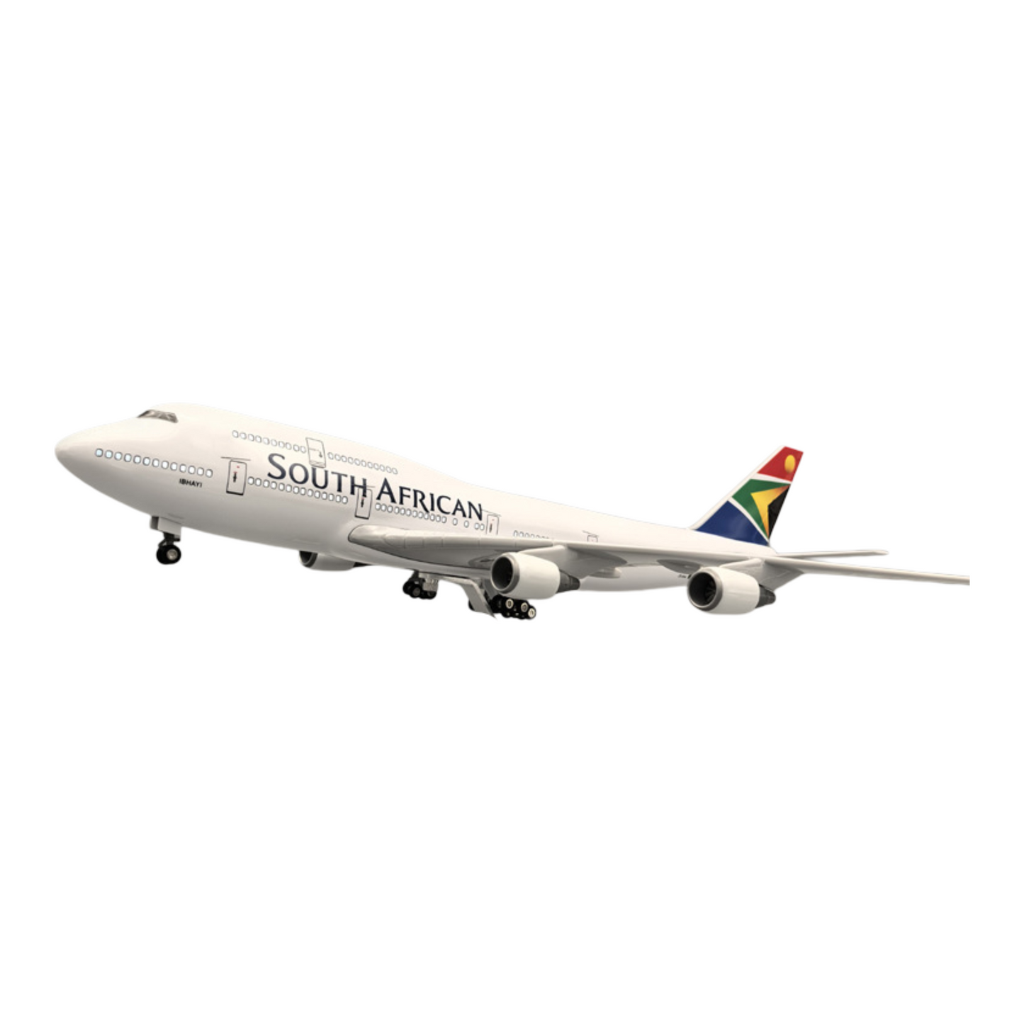South African Airways Boeing 747-300 ZS-SAK Airplane Model 45cm - 1:150 Resin/Metal Alloy Mould Jet with Display Stand