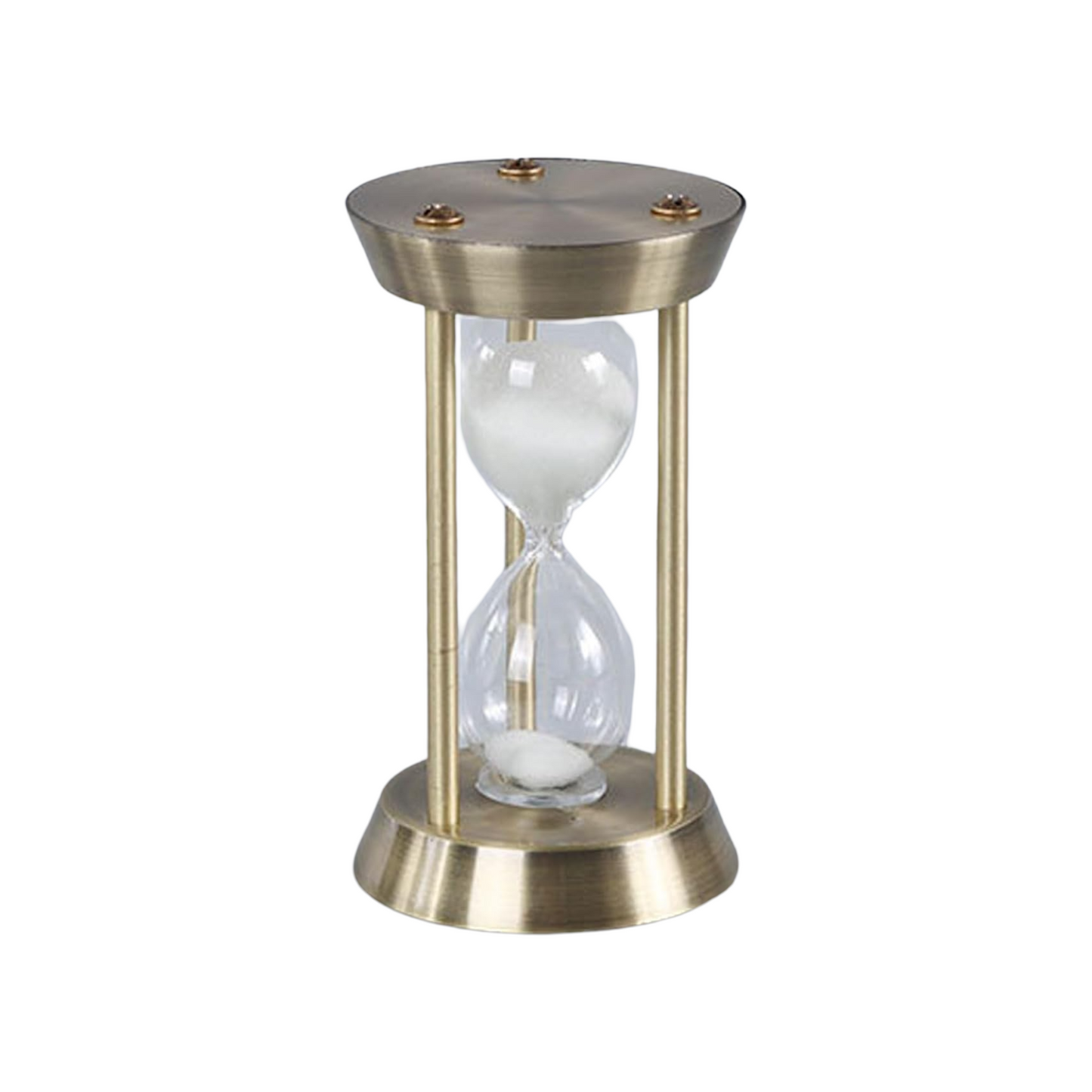 MHome Vintage Three Pillar Mini Hourglass Ornament Timer - Metal Hourglass, Glass Sand Timer