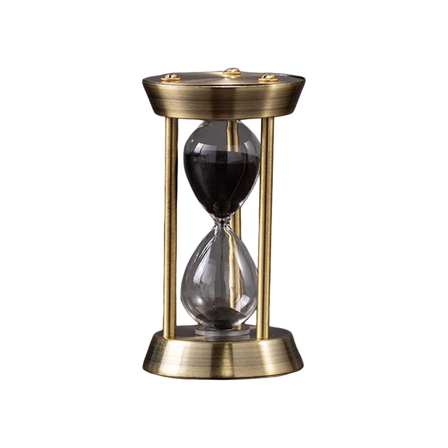 MHome Vintage Three Pillar Mini Hourglass Ornament Timer - Metal Hourglass, Glass Sand Timer
