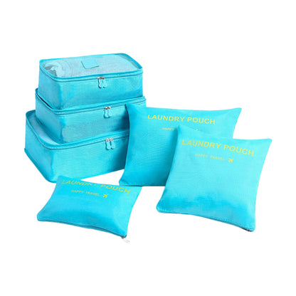 Packing Cubes for Suitcases – 6-Piece Travel Luggage Organizer Set with Laundry & Shoe Bags