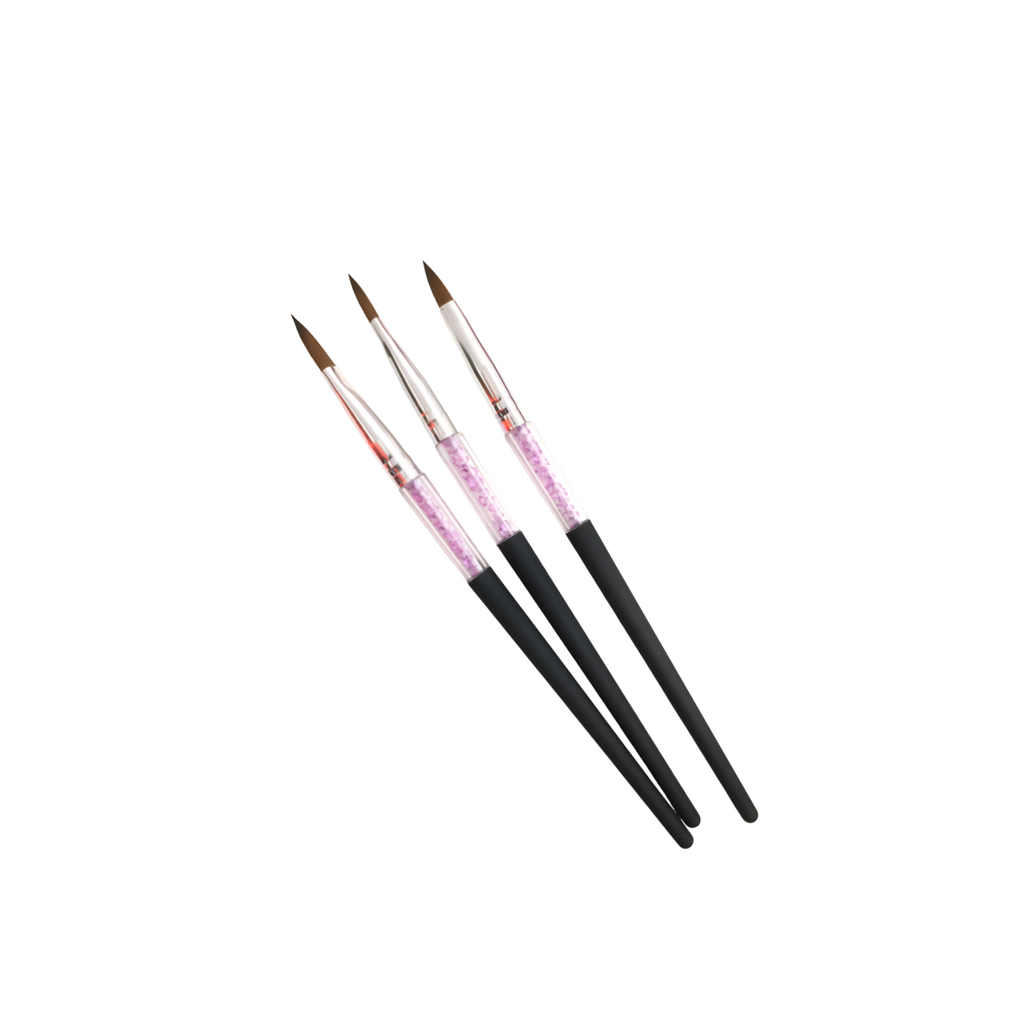 3-Piece Nail Art Brush Set – Fine Detail Striping Brushes for Professional Nail Design & DIY Manicure