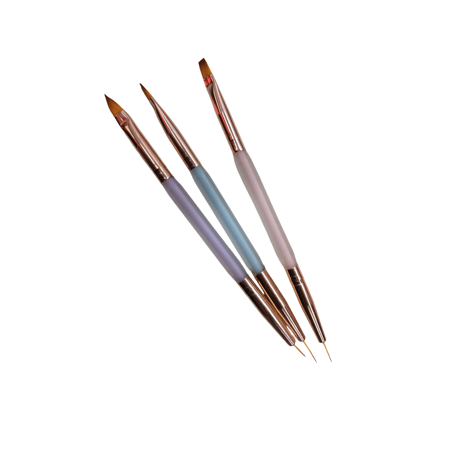 3-Piece Nail Art Brush Set – Fine Detail Striping Brushes for Professional Nail Design & DIY Manicure