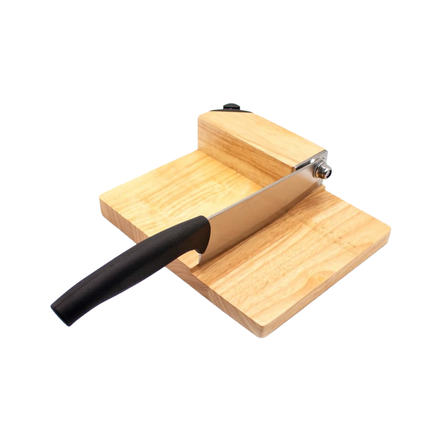 Manual Guillotine Biltong Slicer – Stainless Steel Cutter with Oak Board, Bread & Meat Knife
