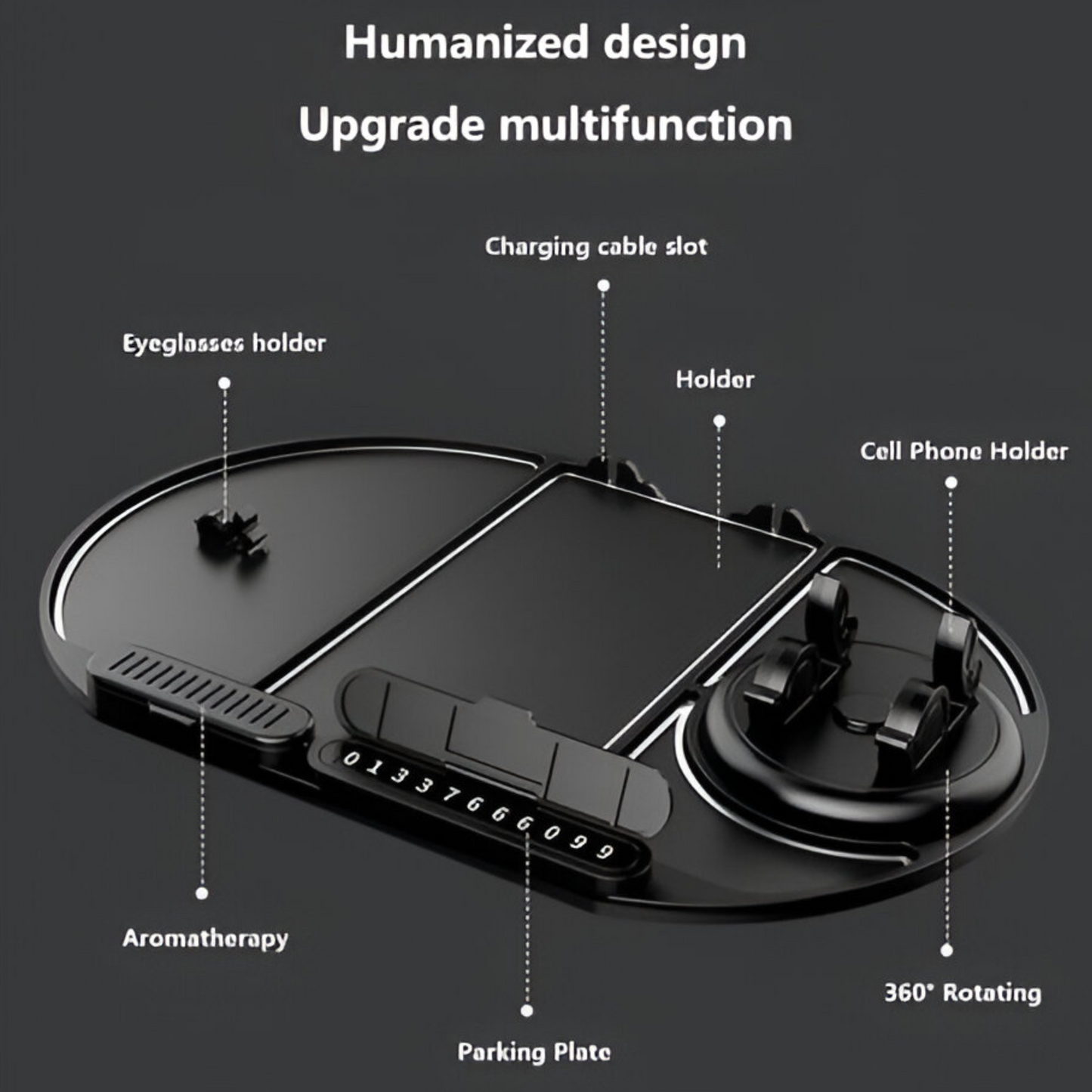 MTech Multifunctional Car Dashboard Anti-Slip Mat – 6-in-1 Non-Slip Phone Holder