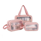 3-Piece Transparent Waterproof Toiletry & Cosmetic Travel Bag Set – Clear Zipper Organiser for Makeup & Essentials