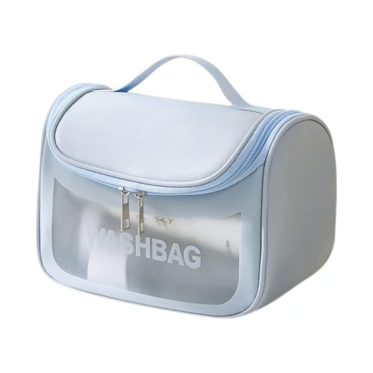 Waterproof PVC Hanging Toiletry Organizer Bag – Travel Cosmetic & Shower Kit with Hook and Handle