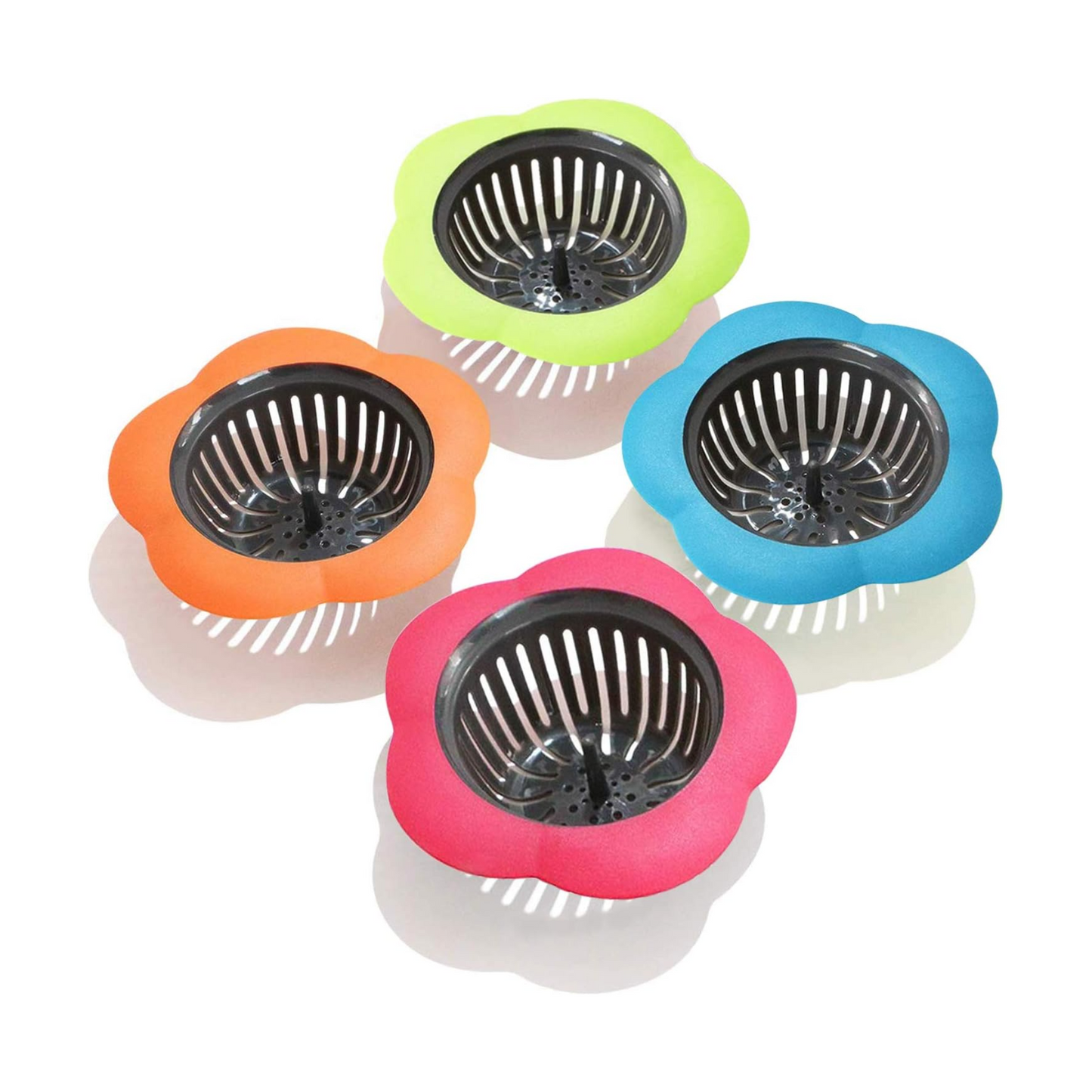 Plastic Sink Strainer – 4 Pack | Easy-Clean Drain Filter Basket (4.5" Wide Rim)
