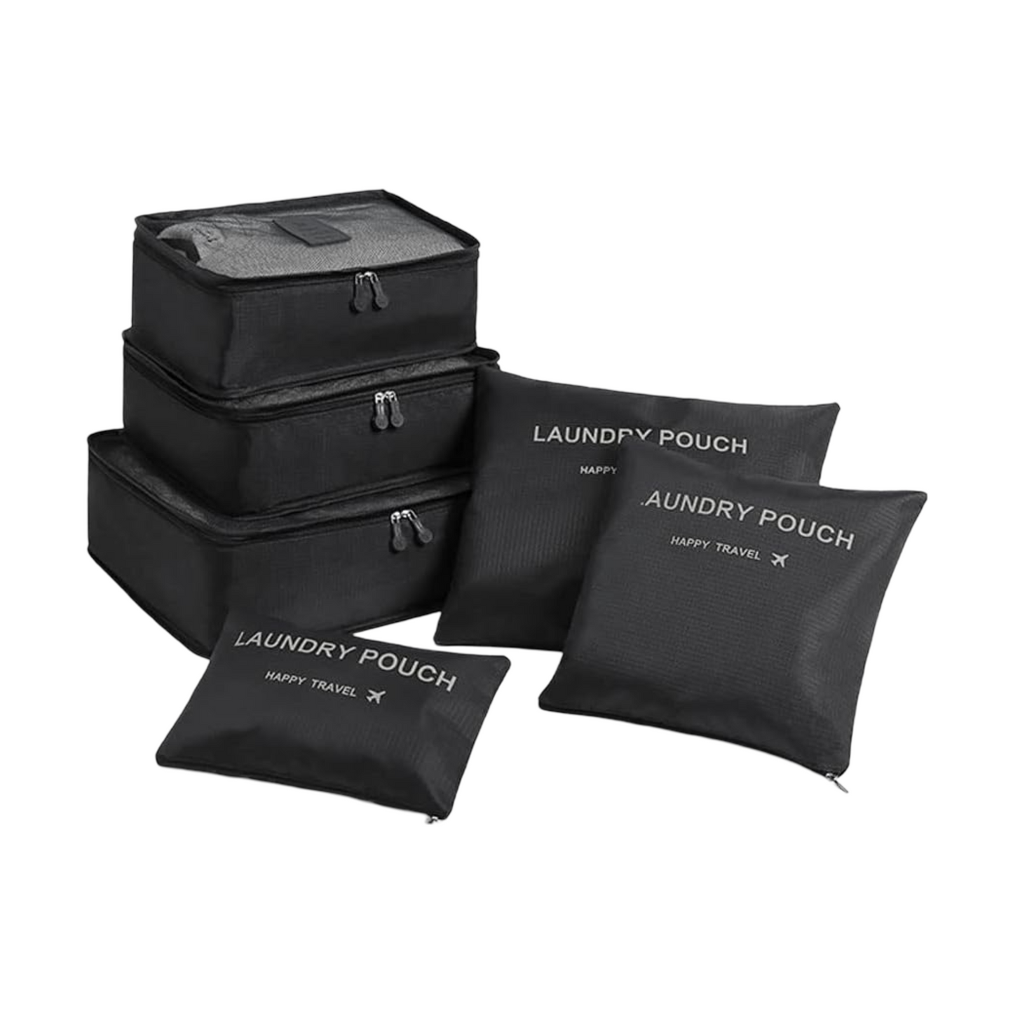 Packing Cubes for Suitcases – 6-Piece Travel Luggage Organizer Set with Laundry & Shoe Bags