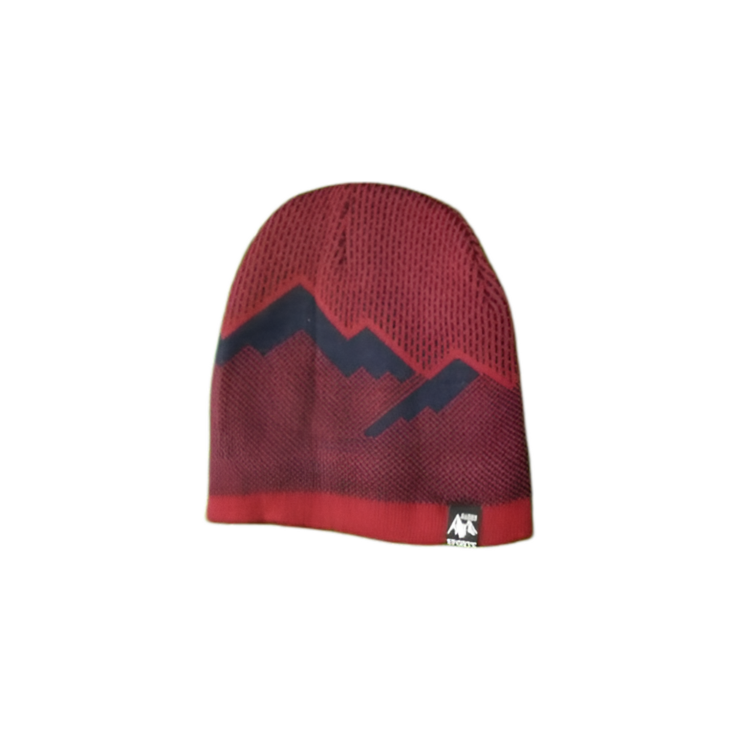 Sherpa Lined Knit Beanie – Warm Winter Hat with Mountain Pattern