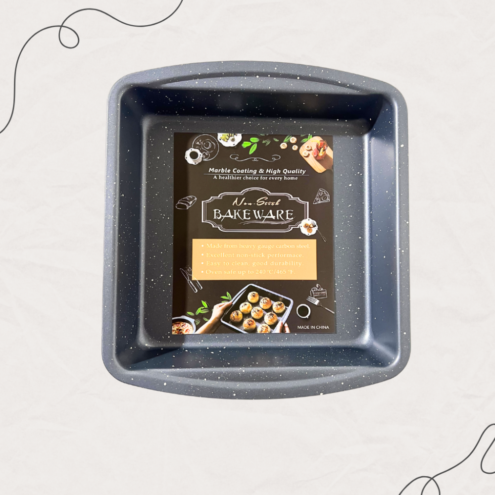 MHome Square Marble Coating Baking Pan with Handle