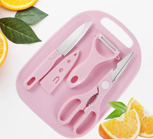 Magicorange Travel Cutting Board Set With Knife, Peeler, Scissors