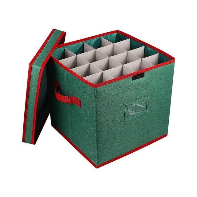 MHome Green Christmas Ornament Storage Box – Foldable with Label Window & Reinforced Panels