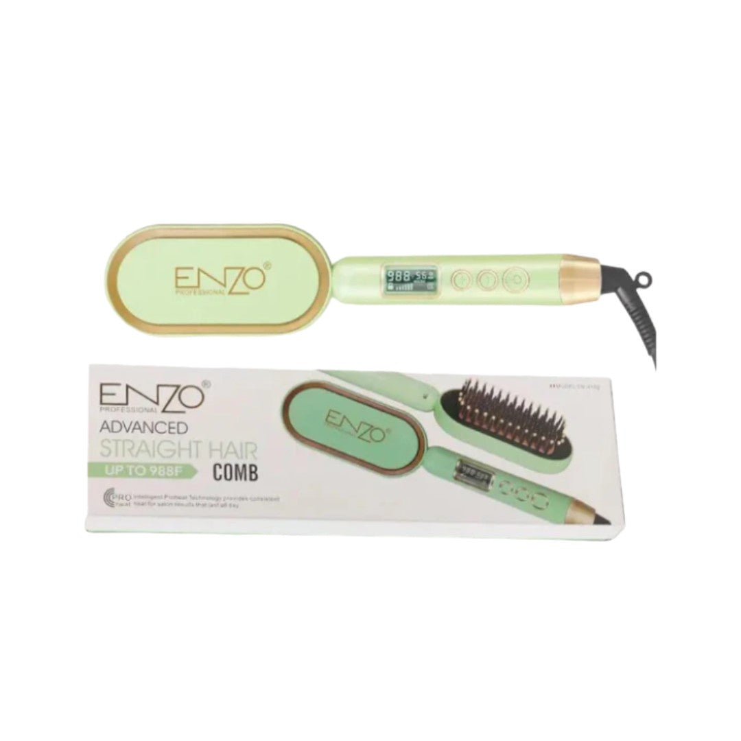 ENZO Fast Heat PTC Professional Styling 2 In 1 Curler hair Straightener Brush