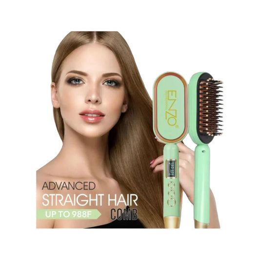 ENZO Fast Heat PTC Professional Styling 2 In 1 Curler hair Straightener Brush