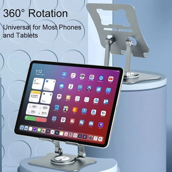 MTech Aluminium Tablet & Computer Stand – 360° Rotary Adjustable Support