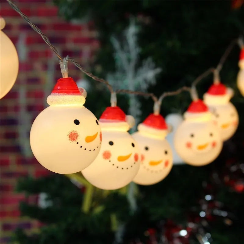 Christmas String Lights, Waterproof Snowman Fairy Lights