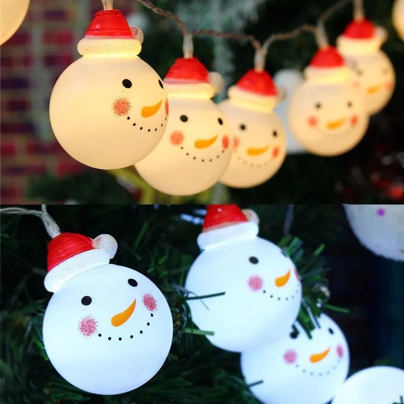 Christmas String Lights, Waterproof Snowman Fairy Lights