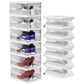 MHome 6-Tier Folding Shoe Box – Stackable Transparent Door Shoe Organizer
