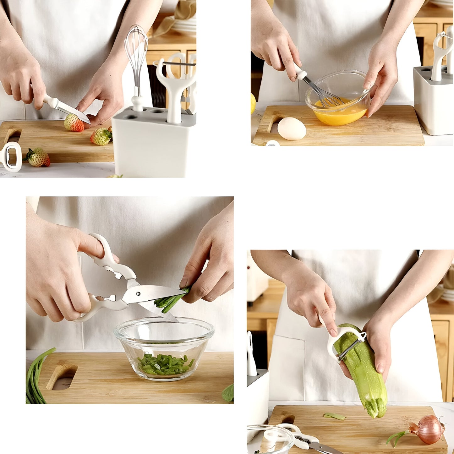 MHome 6-Piece Kitchen Utensil Set with Storage Caddy – Ergonomic Cooking Essentials