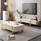 MFurn Marble Top Minimalistic Coffee Table with Storage Drawers
