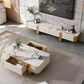 MFurn Marble Top Minimalistic Coffee Table with Storage Drawers