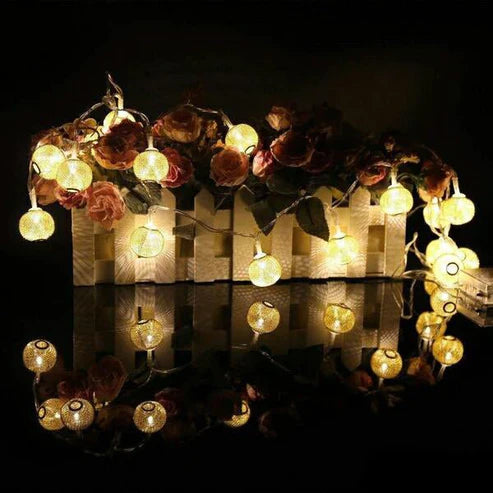 Golden Metal Ball String Light - Fairy Lights
