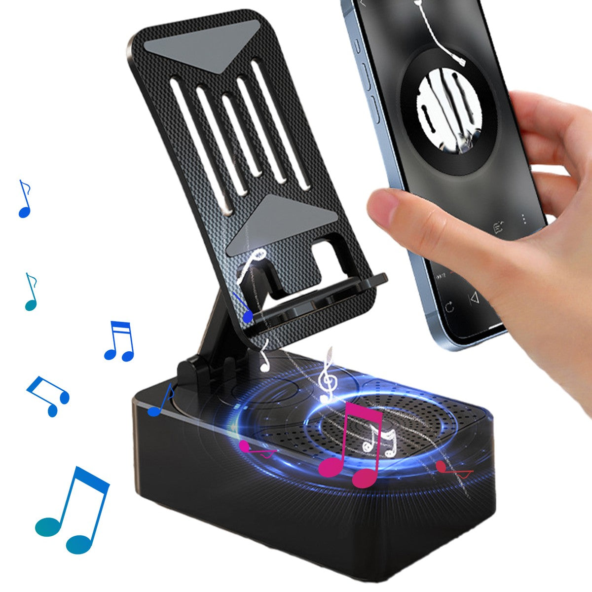 3-in-1 Phone Stand with Bluetooth Speaker & Power Bank
