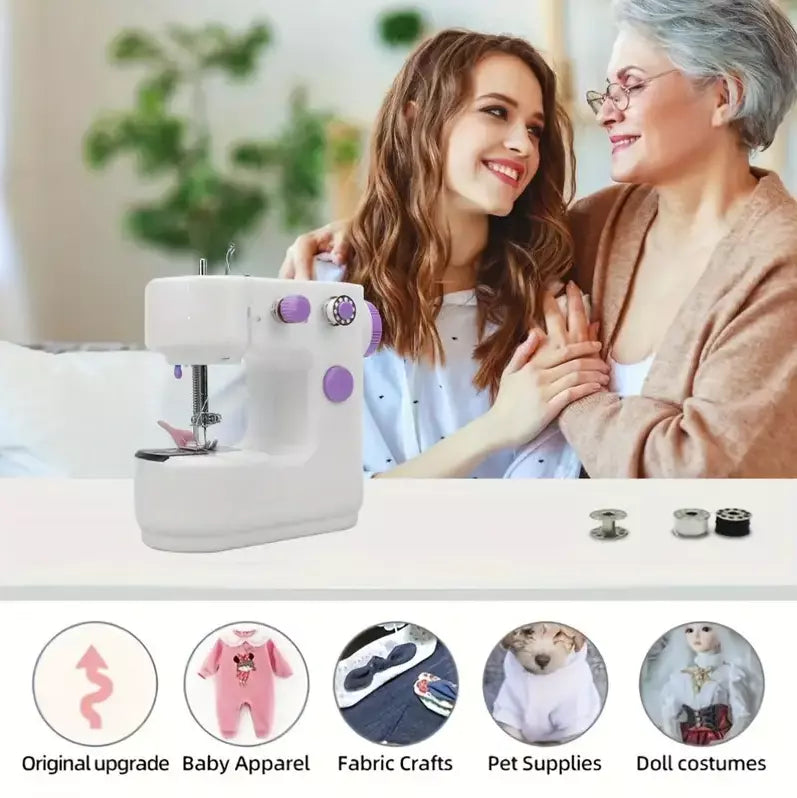 MTech Portable Electric Mini Sewing Machine, 2-Speed Multi-Function SM-302