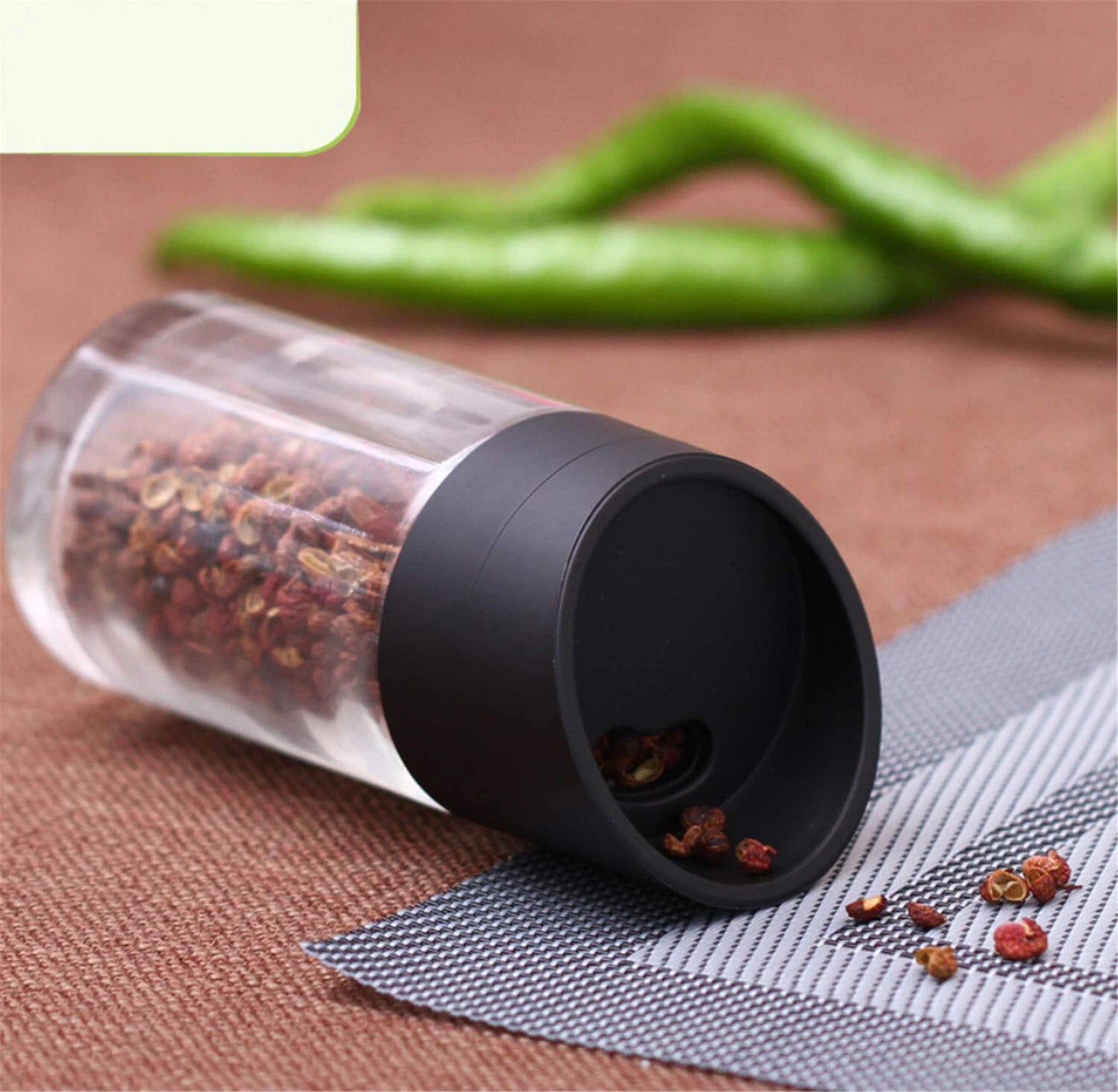 MHome Spice Rack with 12 Spice Jars – Stainless Steel Stand, Adjustable Salt & Pepper Shakers