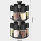 MHome Spice Rack with 12 Spice Jars – Stainless Steel Stand, Adjustable Salt & Pepper Shakers