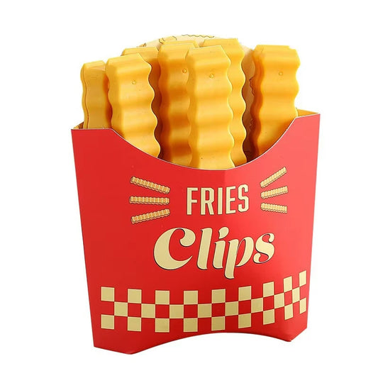 MHome French Fries Food Bag Sealing Clips | 12pcs Plastic Snack Clips with Magnetic Storage Box
