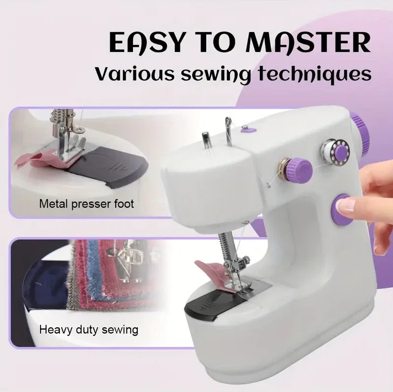 MTech Portable Electric Mini Sewing Machine, 2-Speed Multi-Function SM-302