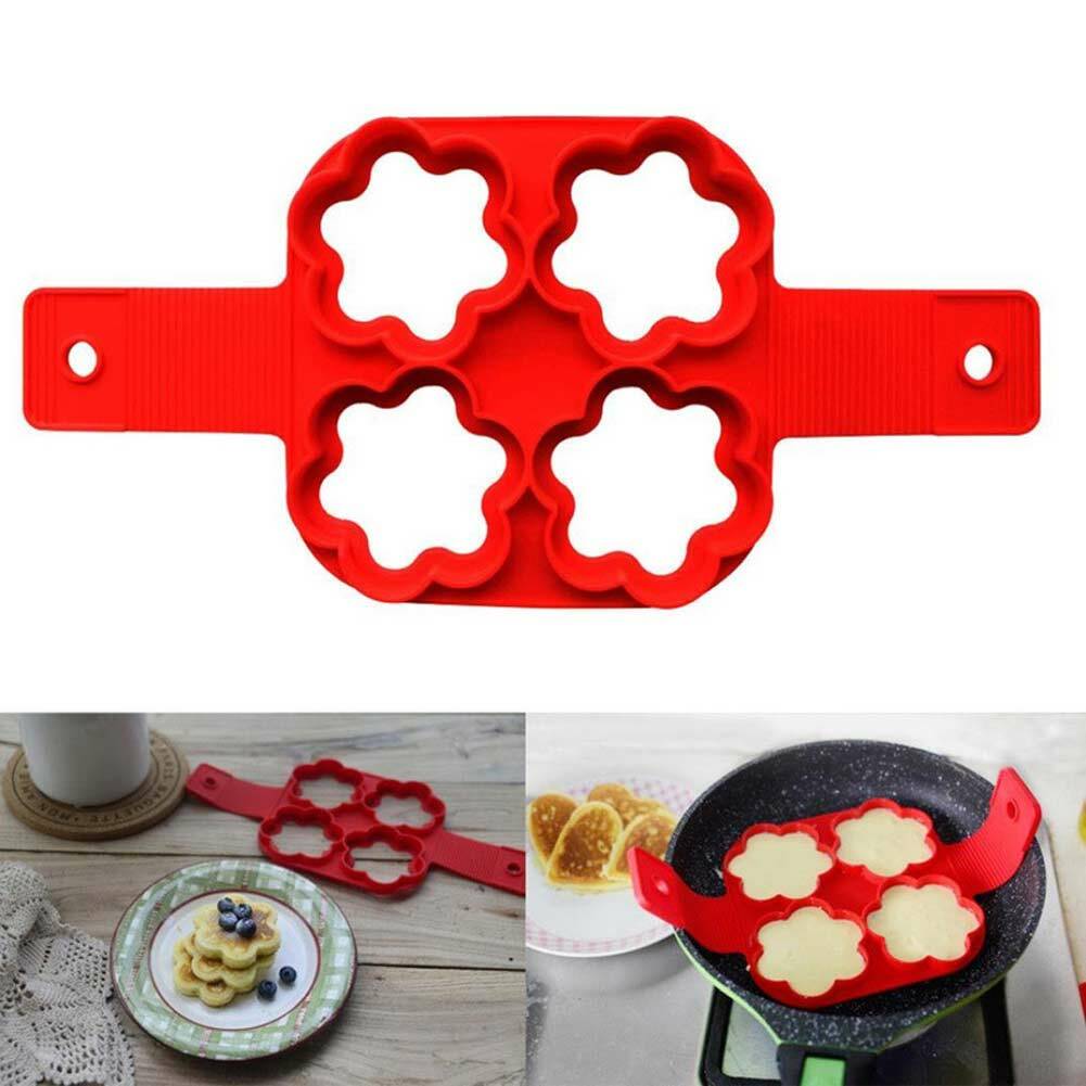 MHome Nonstick Silicone Pancake & Egg Mould – 4-Star Shape