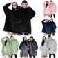 Oversized Sherpa Fleece Hoodie Blanket Wearable Blanket for Adults - Various Colours