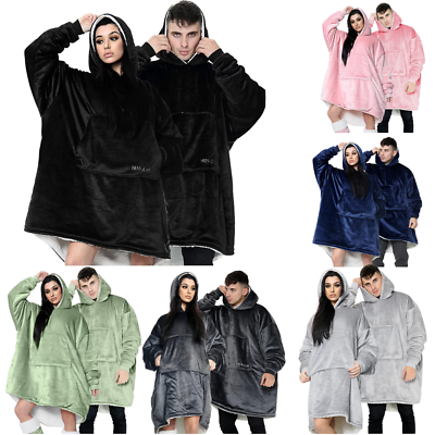 Oversized Sherpa Fleece Hoodie Blanket Wearable Blanket for Adults - Various Colours