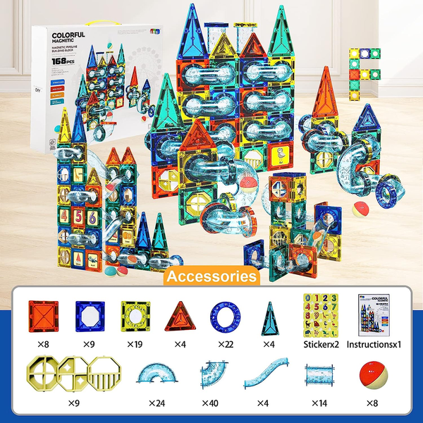 Colourful Magnetic Pipeline Building Blocks – Megamall Online Store