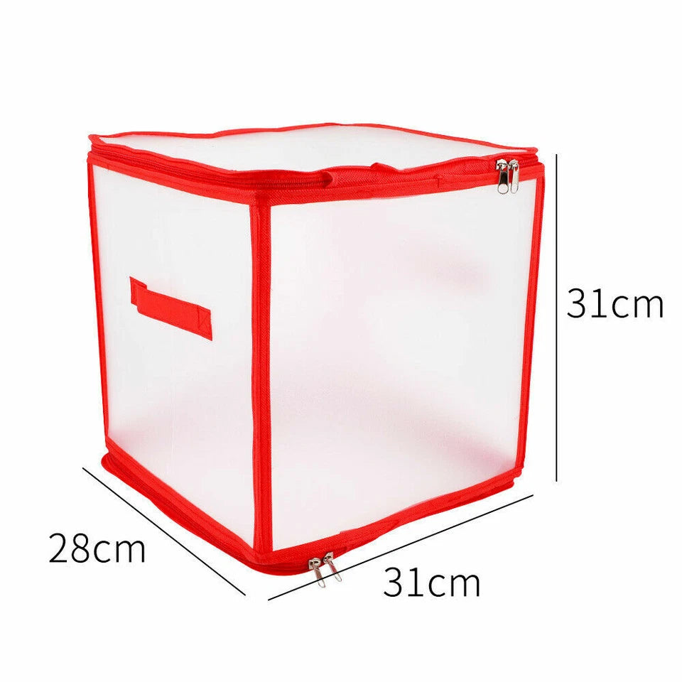 MHome Christmas Ornament Storage Box – Red Trim