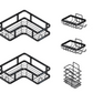 Mhome White 5-Piece Shower Organizer Set, No-Drill, Rustproof Corner Shelves