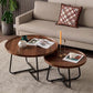 MFurn Modern Round Raised Edge Nesting Coffee Table Set with Metal Frame  – 2pc Nesting Design-Various Options