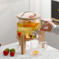 MHome 3.6L Glass Juice Dispenser with Wooden Base & Tap