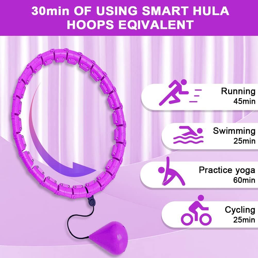 Pro-Sportz Smart Weighted Fitness Hula Hoop – Adjustable Auto-Spinning Waist Trainer