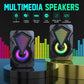 Portable Wired Desktop Speakers with LED Light 2.0