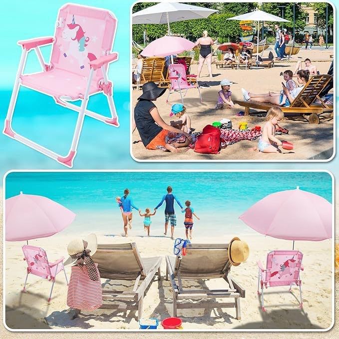 MBaby Kids Folding Animal Chair – Lightweight, Portable & Adorable With Umbrella- Various Colours