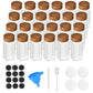MHome 12/24 Piece 120ml Glass Spice Jar Set with Wooden Lids, Labels, Funnel & Brush