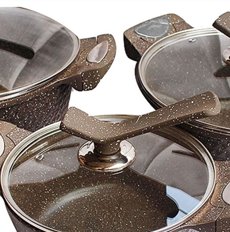 MHome Premium Non-Stick Granite Cookware Pot Set – 3 Piece