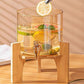 MHome 3.6L Glass Juice Dispenser with Wooden Base & Tap