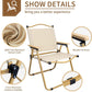 MHome Portable Outdoor Chair with Wood Armrests – Foldable & Heavy-Duty