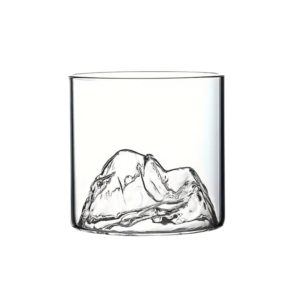 Japanese-Inspired Mountain Whiskey Glass Set – 4-Piece Double-Walled Artistic Glass Cups