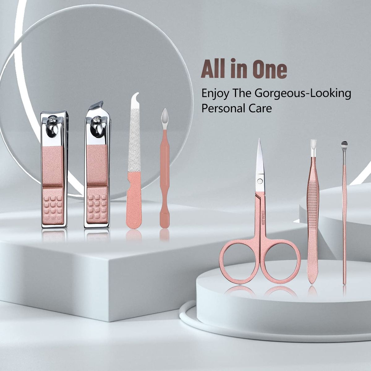 13-Piece Mini Manicure & Pedicure Grooming Kit with Travel Case