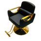 MFurn Luxury Hydraulic Salon Styling Chair – Modern Barber & Hairdresser Chair – Black & Gold